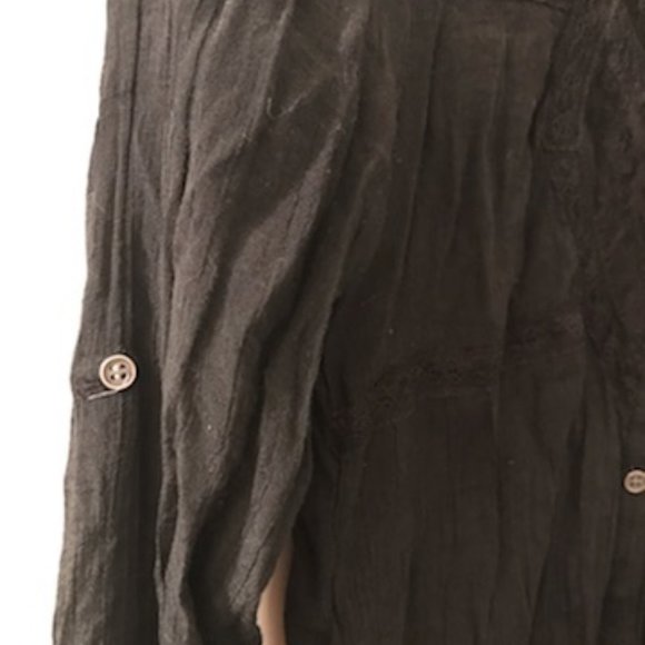 🍁5/30$!! EUC Lace FANG Button Down Black Shirt - Picture 5 of 11